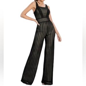 Venus Black Crochet Jumpsuit